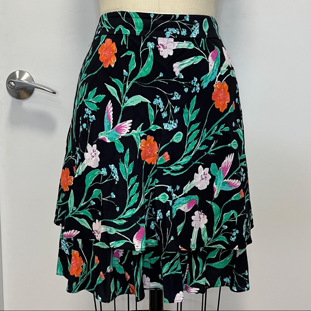 Kate Spade New York Jardin Printed Tiered Skirt Size 00